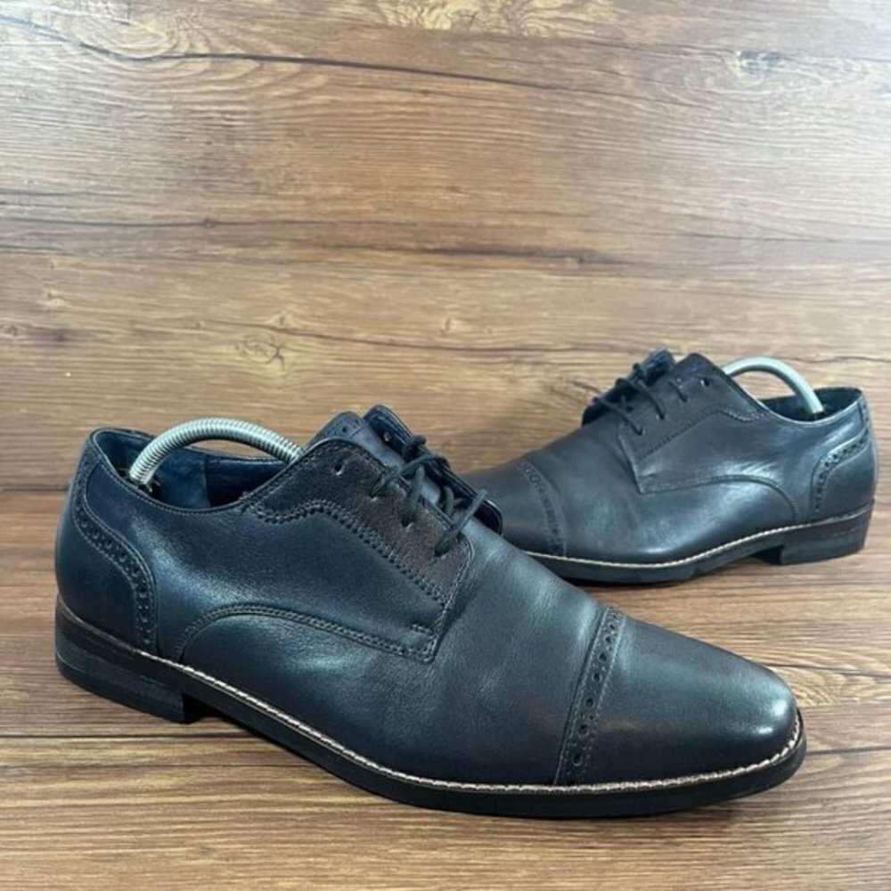 Cole Haan Jefferson Grand‎ 2.0 Black Leather Cap Toe Dress Shoes Men’s Size 10
